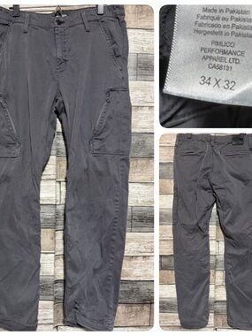 DU/ER Live Free Adventure Cargo Pants Men’s 34x32 Gray Ankle Drawstrings